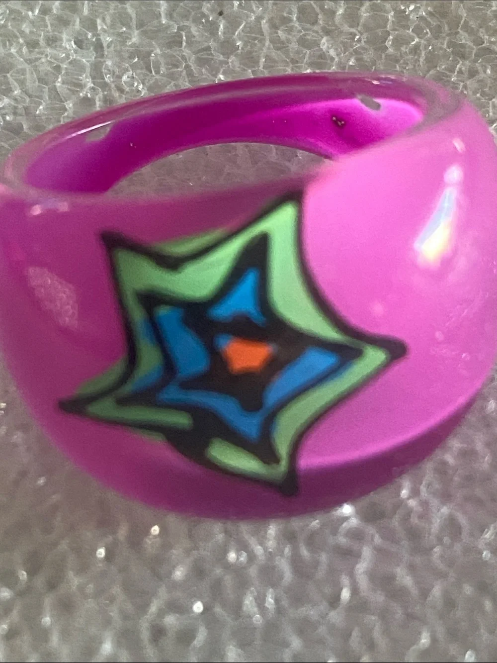 Kids Women’s Pink Star Graphic Ring - Brand Not Specified